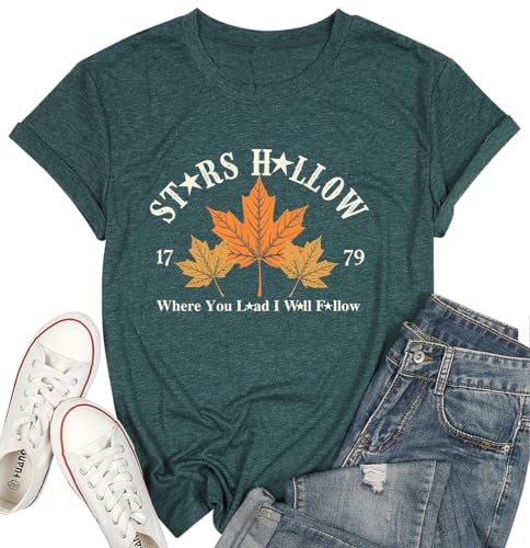 Fall Leaf Shirts 1779 Autumn Festival Short Sleeve Tee Tops (X-Large / Darkgreen2)
