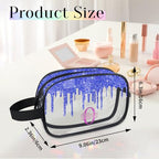 Personalized Clear Makeup Bag with Name (Royal Blue)