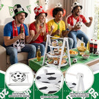 3 Tier Soccer Ball Serving Trays Wooden Shaped Soccer Stand Platters 12'' 10'' 8'' Round Charcuterie Plate Board Reusable Party Serving Plate for Game Tailgate Party Supplies (Soccer)