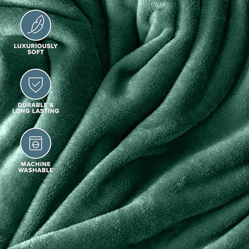 Fleece Blanket Luxury Microplush (Full/Queen / 12 - Forest Green)