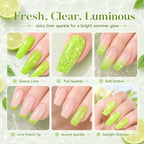 Beetles Green Glitter Gel Nail Polish (H - Flakie Green | Lime Shock)