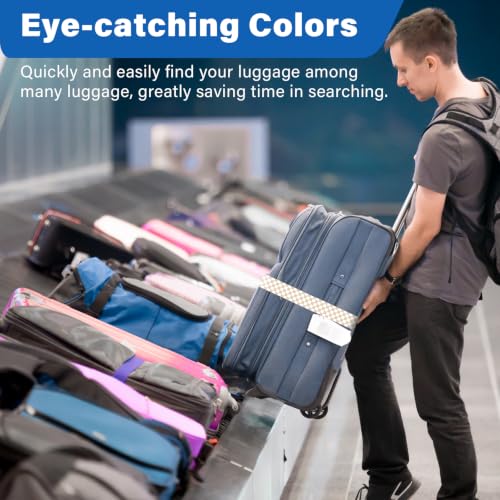 Luggage Straps for Suitcases (White Yellow)