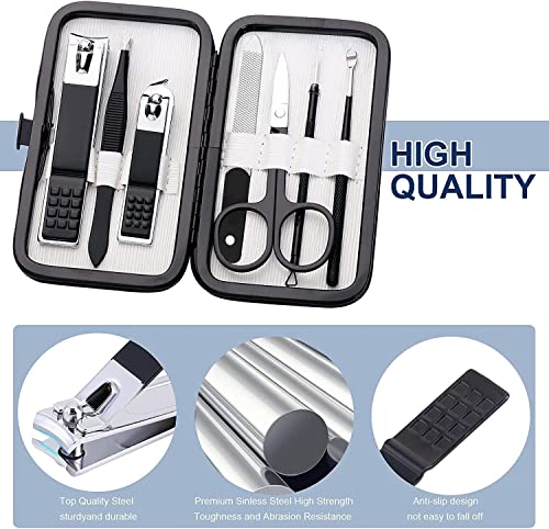 Nail Clippers Set Professional Manicure Set Grooming Kits Nail Kit (Black and White)