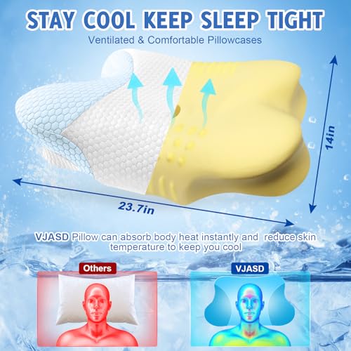 Cervical Neck Pillows with Memory Foam (1 Pack Blue / Standard)