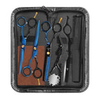 ETHTXE Professional Hair Cutting Scissors Kit (3-scissors set / Black&blue)