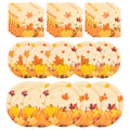 150Pcs Fall Dinner Plates and Napkins Autumn Maple Leaves Pumpkins (Fall Leaves)
