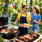 Grilling Prep & Serve Trays for Party Set of 6 (Black & Green)