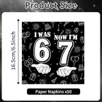 50Pcs I was 6 Now I'm 7 Napkins (6 7 Birthday)