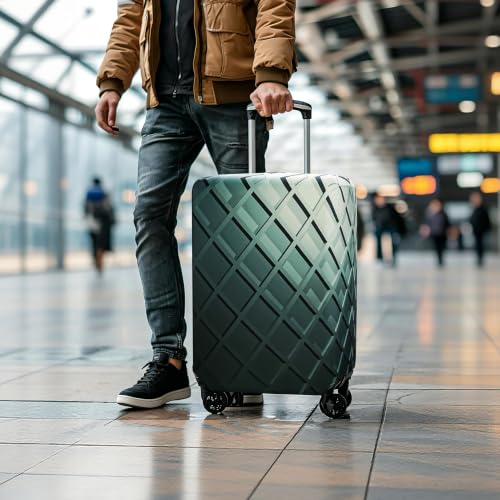 Travel Luggage Cover Suitcase Protector Fits 31 (Dark Grid / XL)