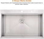 30 Inch Drop In Kitchen Sink Workstation-Bokaiya 30x22 Stainless Steel Drop In - Image 5