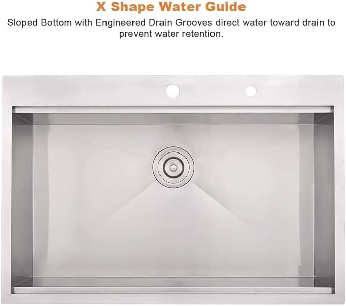 30 Inch Drop In Kitchen Sink Workstation-Bokaiya 30x22 Stainless Steel Drop In - Image 5
