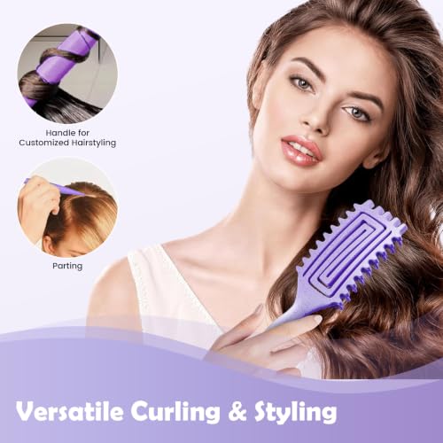 Curl Defining Brush with Side Gear for Curly Hair (Purple)