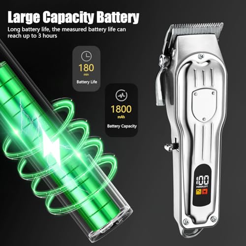 Professional Hair Clippers for Men (Silver)