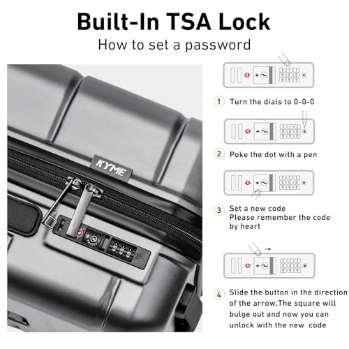 24 Inch Luggage (Silver / Checked-Medium 24-Inch)