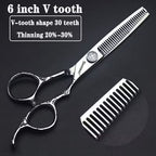 6/7/7.5/8/9-inch professional hair clipper set, stainless steel sharp hair clippers, hairdresser specific scissors (6 Pollici -3pc)