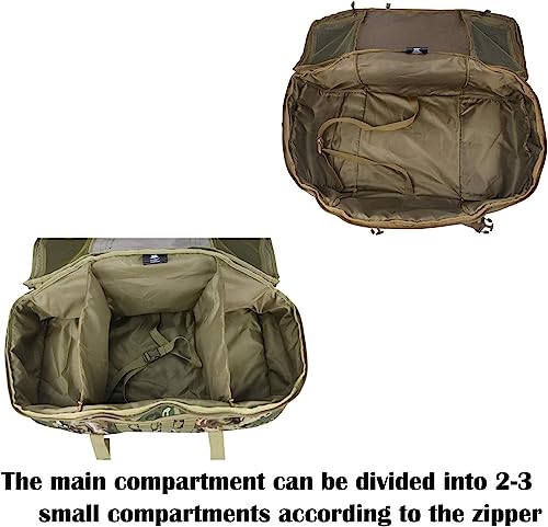3 In 1 Tactical 85L Military Backpack Travel Duffle Bag for Weekender Gym Workout Deployment (Large (85L) / Tan)