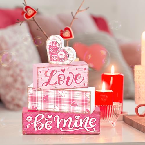 Tiered Tray Decor Set (Pink Love Plaid)