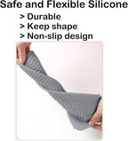 2 Pcs Professional Silicone Heat Resistant Mat Pouch for Curling Iron, Flat Iron and Other Hot Tools, Portable Travel Mat and Cover for Hair Styling Tools with Hanging Hole (2PCS Grey)