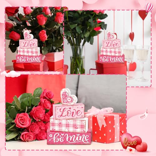 Tiered Tray Decor Set (Pink Love Plaid)