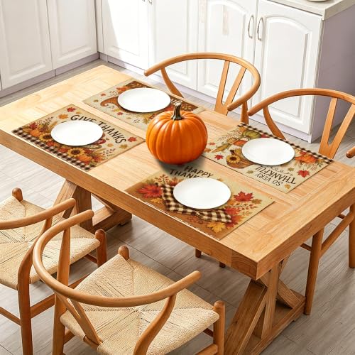 Thanksgiving Placemats 6 Pcs (Thanksgiving Turkey)