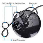 BYOOTIQUE 5 Hole Tabletop Blow Dryer Hair Iron Holder with 3 Outlets Salon (1 Count (Pack of 1))