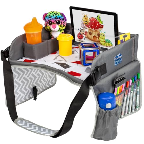 Travel Tray Toddler Car Seat Lap Tray (Red/Gray)