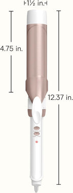 Conair Double Ceramic 1 ½-Inch Curling Iron, 1 ½-Inch Barrel Creates Soft Waves & Curls, Hair Curler for Use on Medium & Long Hair, White/Rose Gold