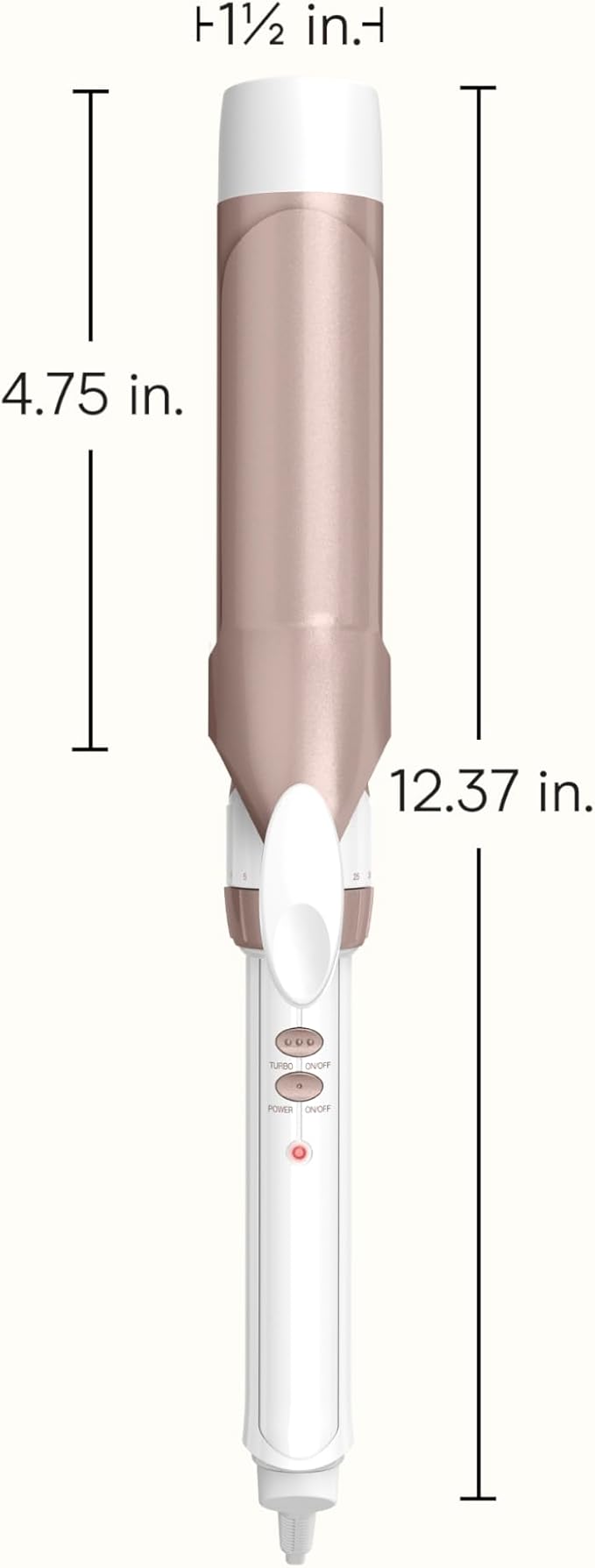 Conair Double Ceramic 1 ½-Inch Curling Iron, 1 ½-Inch Barrel Creates Soft Waves & Curls, Hair Curler for Use on Medium & Long Hair, White/Rose Gold