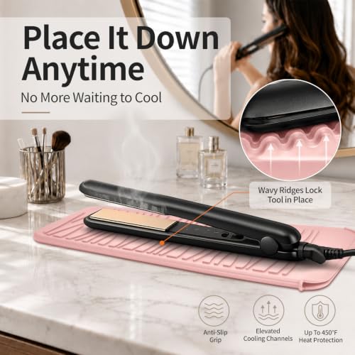 Silicone Heat Resistant Travel Pouch for Hair Straighteners (1 Pack / Rouge)