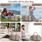 Women Travel Duffle Bags (Leopard Print / Large)