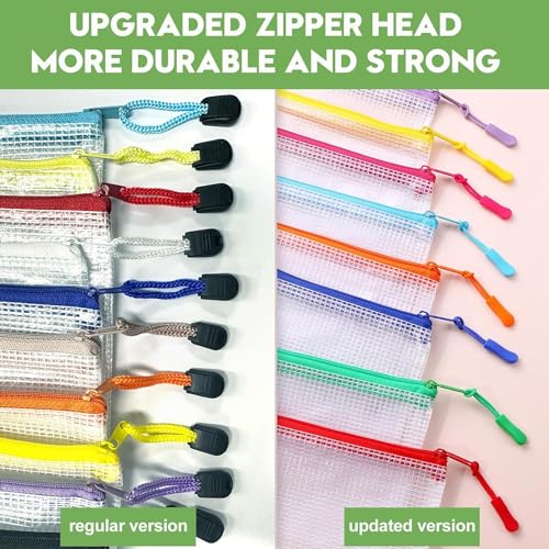 18 Pack A4 Mesh zipper pouch bags