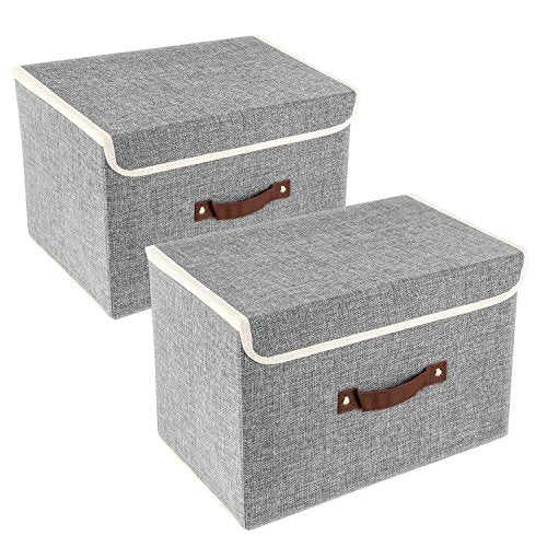 Collapsible Storage Boxes (2-Pack Medium / Gray)