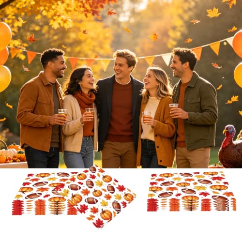 50 PCS Fall Football Pumpkin Cocktail Napkins (Football Pumpkin)