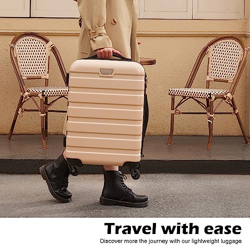 Luggage Set 3 Piece Lightweight Durable Hardshell (Red)