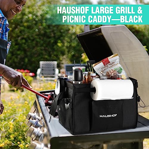 Large Grill and Picnic Caddy with Paper Towel Holder