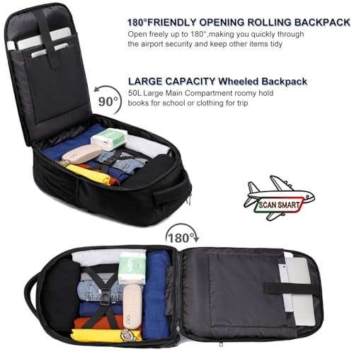 Rolling Backpack (Black / 18 Inch)