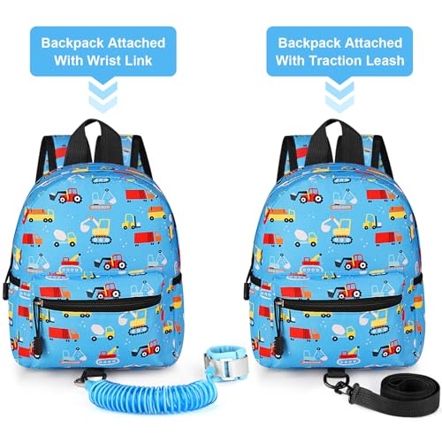 Toddler Backpack with Leash (Light Blue, Blue Link)