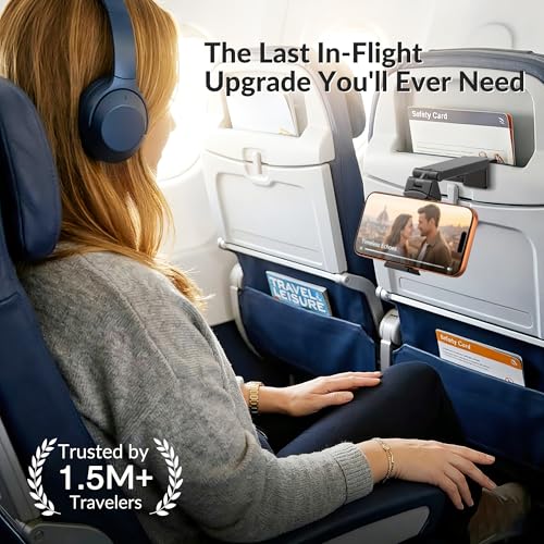 Airplane Phone Holder Mount Universal in Flight Hands Free Viewing with Multi (Black / Black)