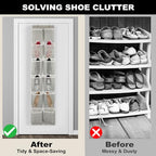 Over the Door 12 Pocket Hanging Shoe Organizer (Gray)