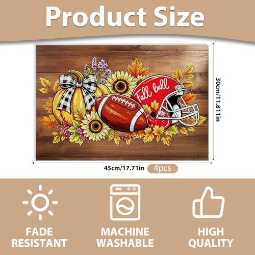 Fall Football Placemats Set of 6 (Football Pumpkin)