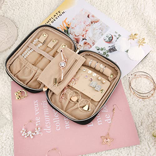 Travel Jewelry Organizer Case Small Jewelry Roll (Small / Black)