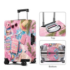 Luggage Cover Washable Suitcase Protector Anti (Pink Summer / S(fits 20-22inch suitcase))