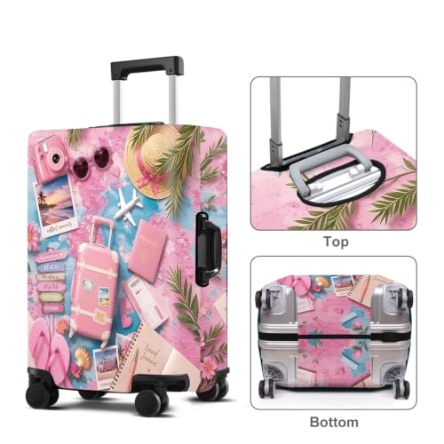 Luggage Cover Washable Suitcase Protector Anti (Pink Summer / L(fits 28-30Inch suitcase))