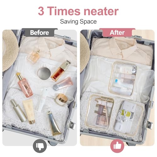 TSA Approved Toiletry Bag (LB-Bohemian Print + Beige / Medium Set)