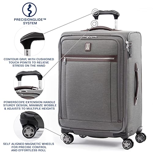 Platinum Elite Checked Luggage Spinner (Checked-Medium 25-Inch / Vintage Grey)