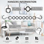 Space Saving Hangers for Clothes 6 Pack (6 Pack / Black)