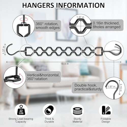 Space Saving Hangers for Clothes 6 Pack (6 Pack / Black)