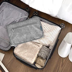 Hanging Toiletry Bag for Women Men Foldable Travel Organizer (Heather Grey)