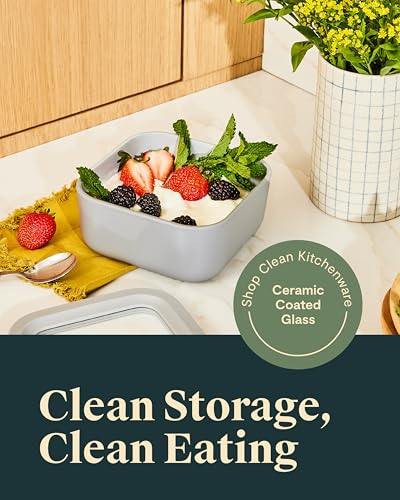 Glass Food Storage Container with Lid (Gray / 4.4 Cup Container (1x))