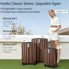 20 Inch Expandable Carry on Luggage 22x14x9 Airline Approved (20 Inch EXT / Brown)